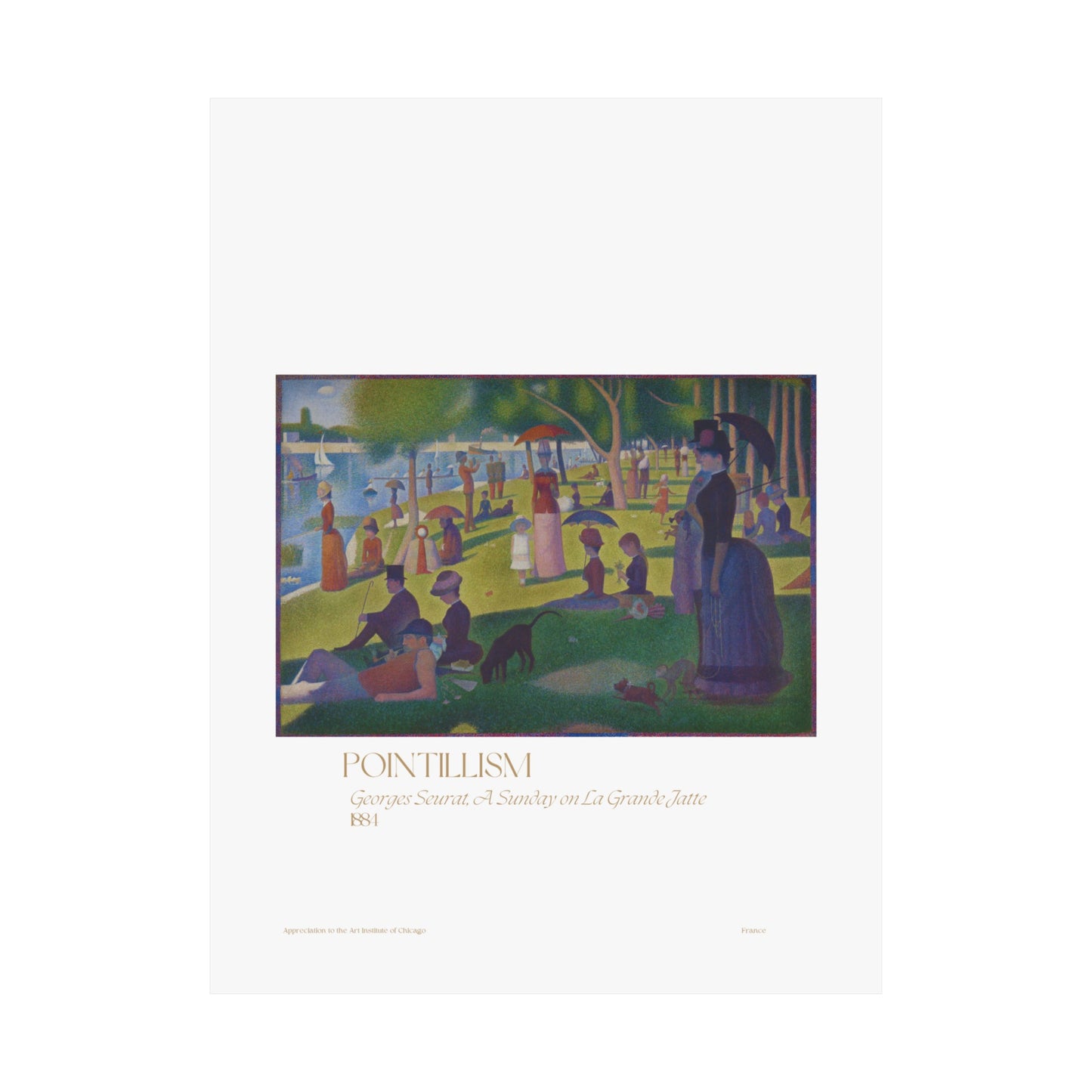 Georges Seurat, A Sunday on La Grande Jatte 1881 Vertical Poster