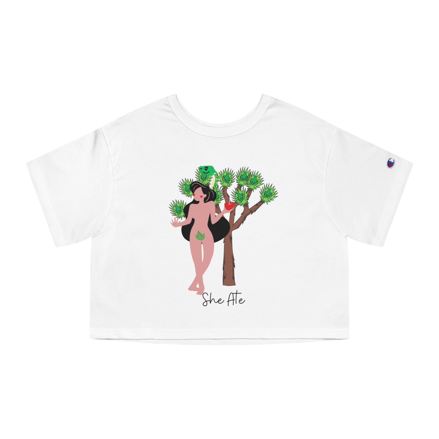 Eve She Ate Champion Women's Heritage Cropped T-Shirt