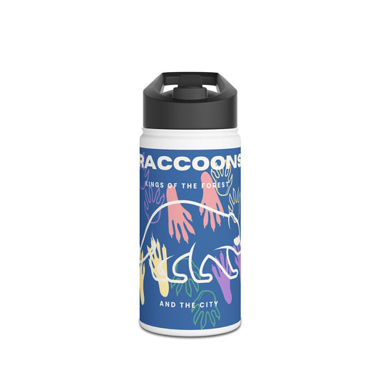 King of City Forest Raccoons Stainless Steel Water Bottle, Standard Lid