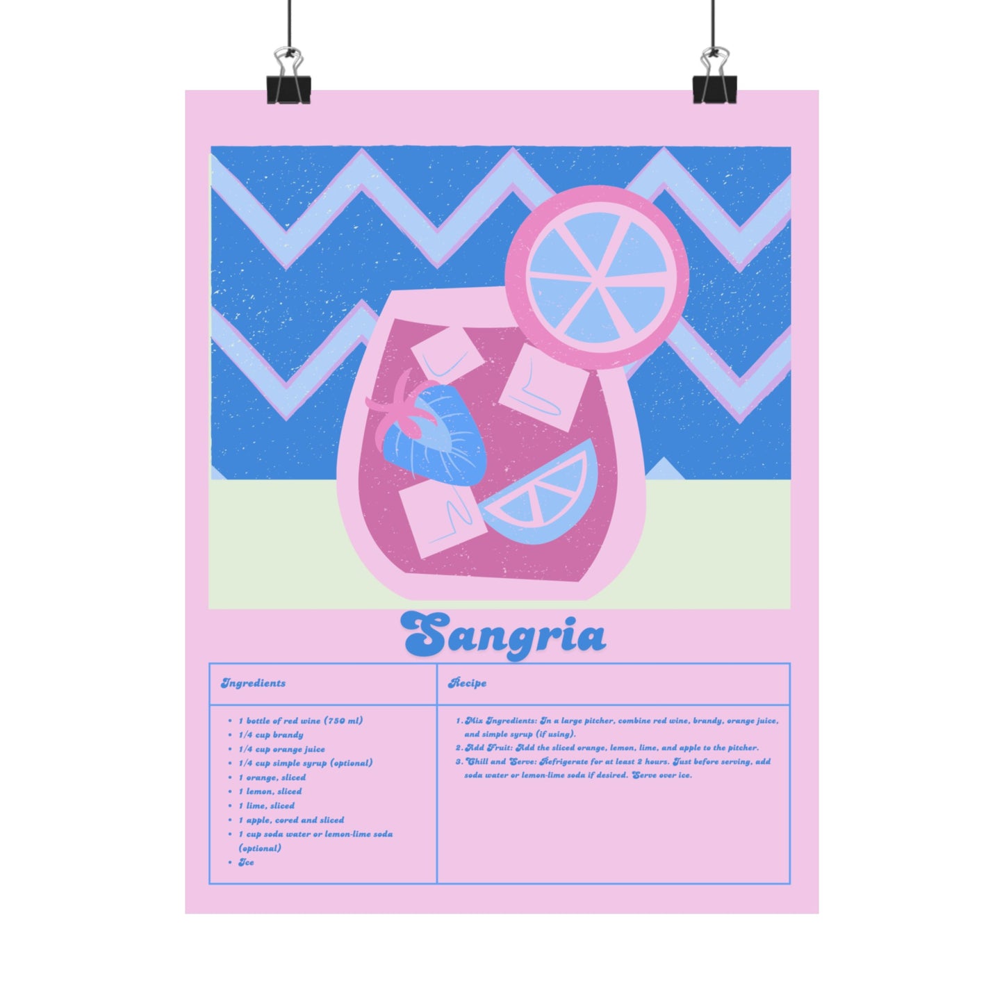 Sangria Illustration Vertical Poster