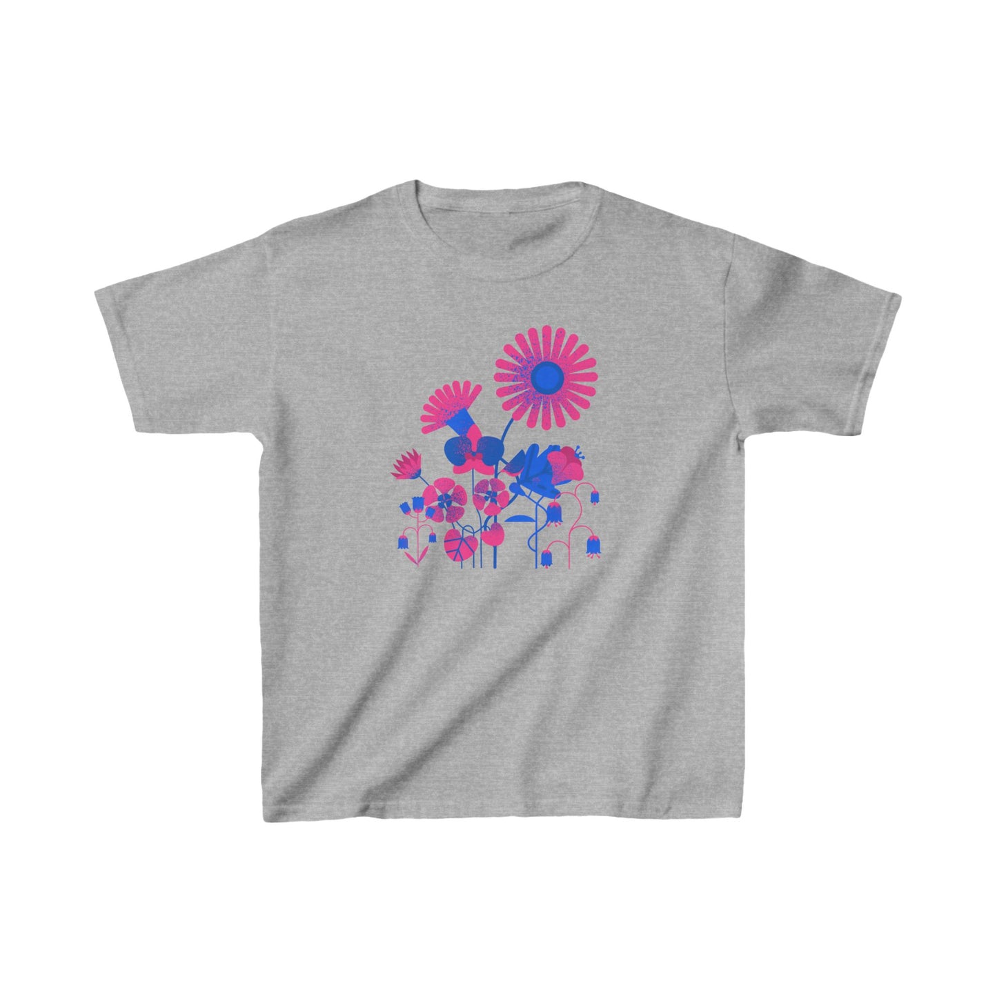 Flowers in Blue and Pink Kids Heavy Cotton™ Tee