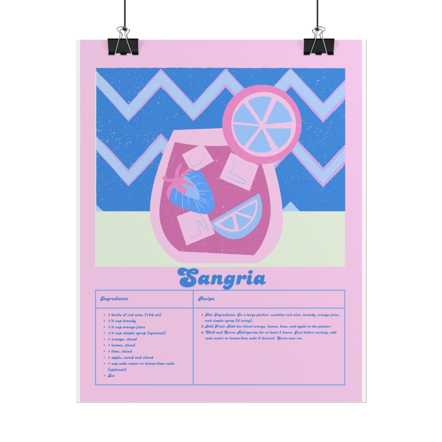 Sangria Illustration Vertical Poster SMALL EU