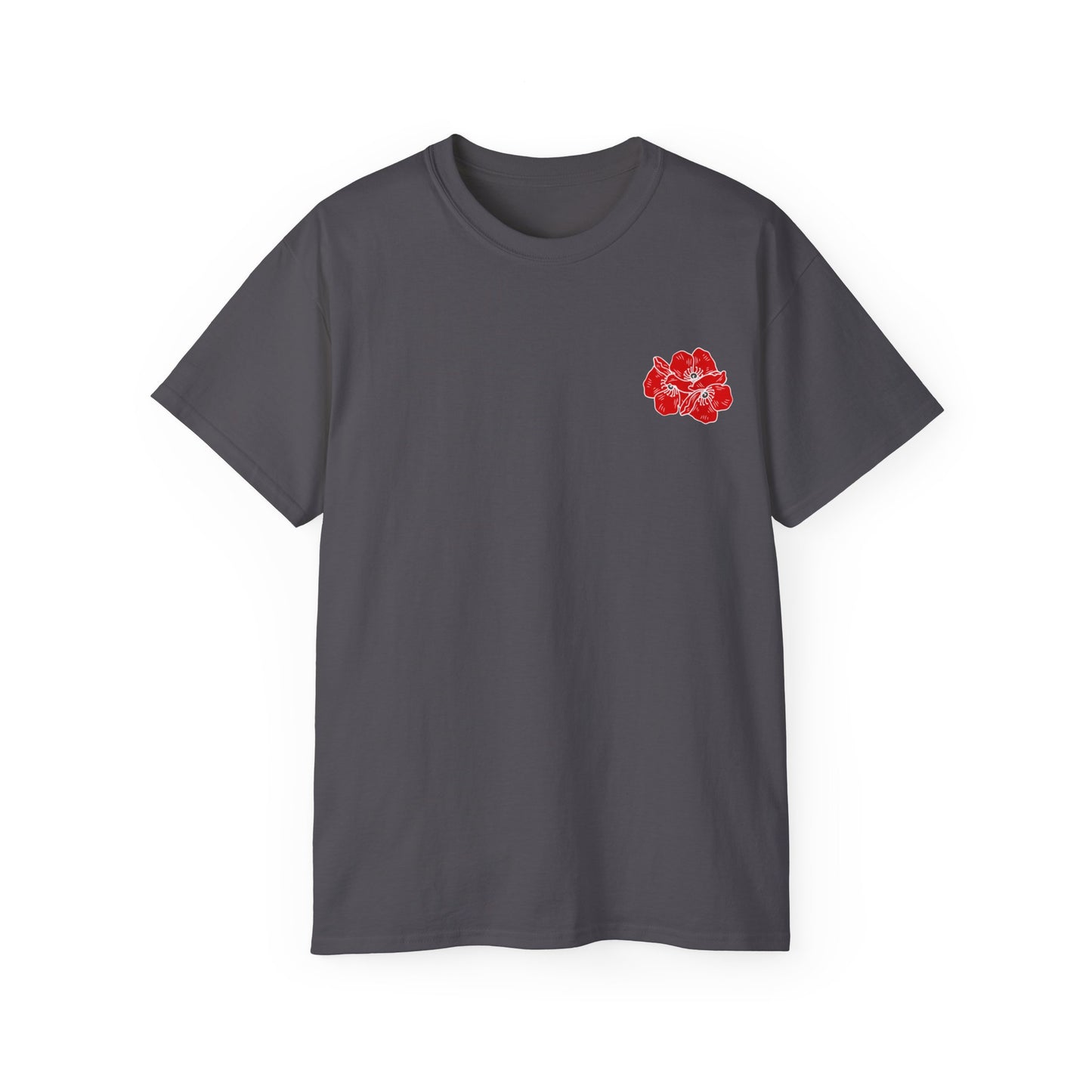 Poppies Over Heart Illustration Ultra Cotton Tee