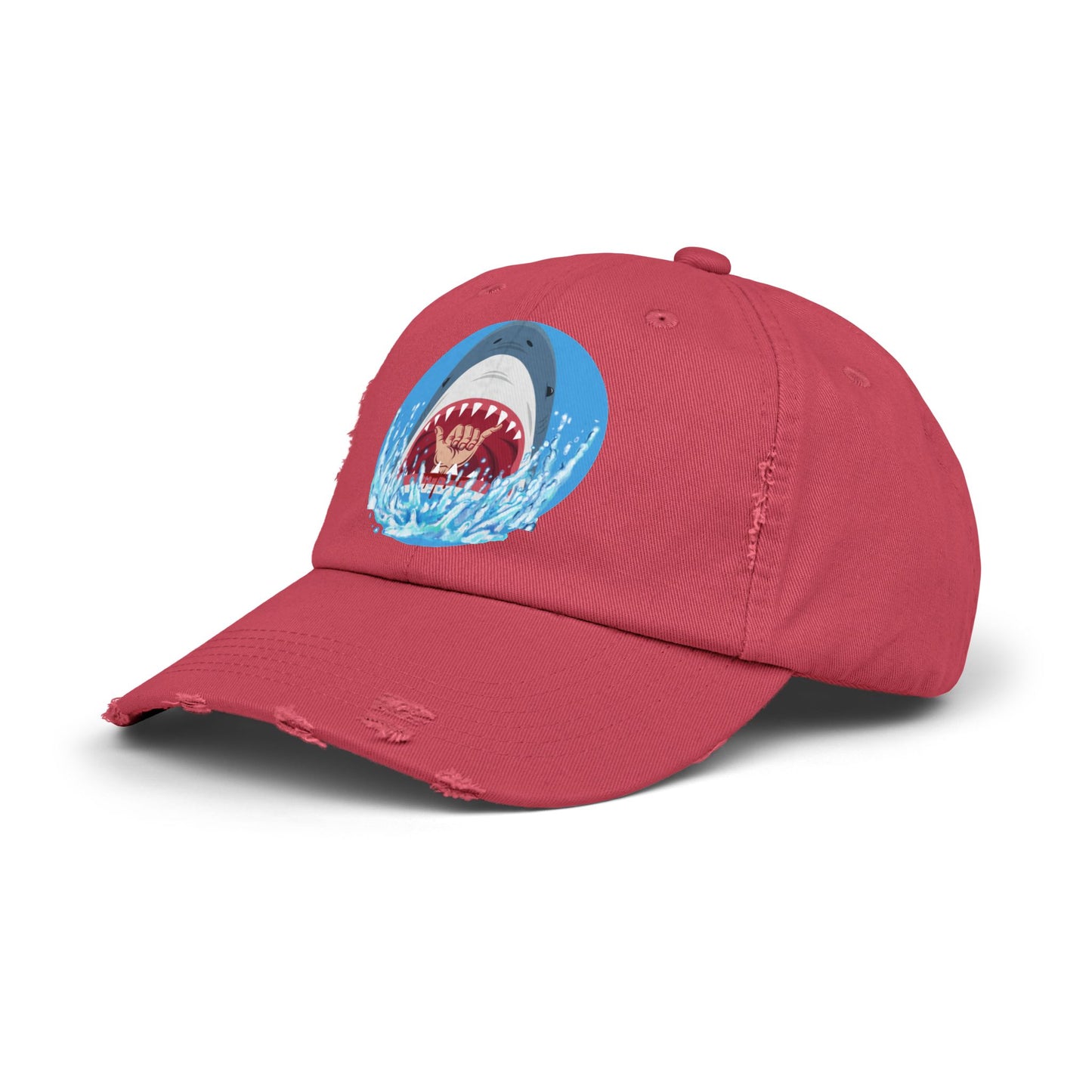 Surfin' Shark Unisex Distressed Cap