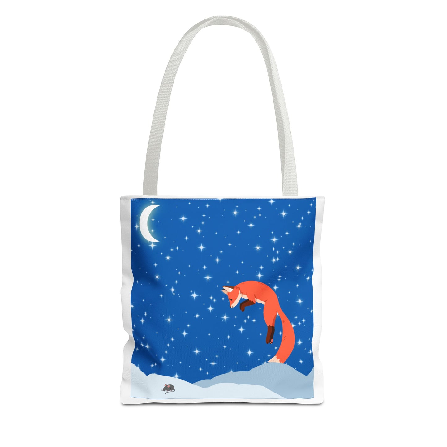 Snow Jumping Fox Tote Bag