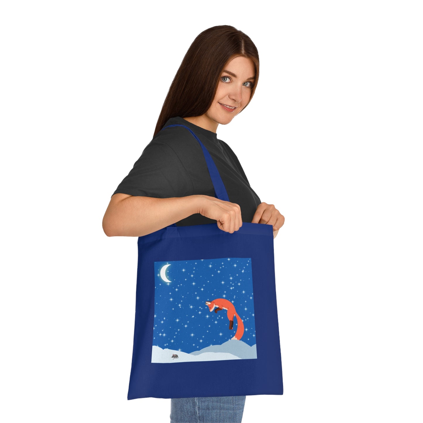 Snow Jumping Fox Tote Bag EU