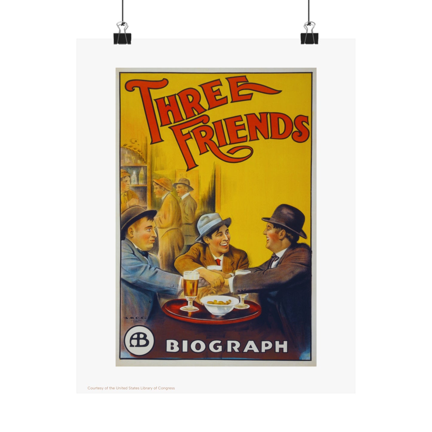 Three Friends Illustration Vertical Poster