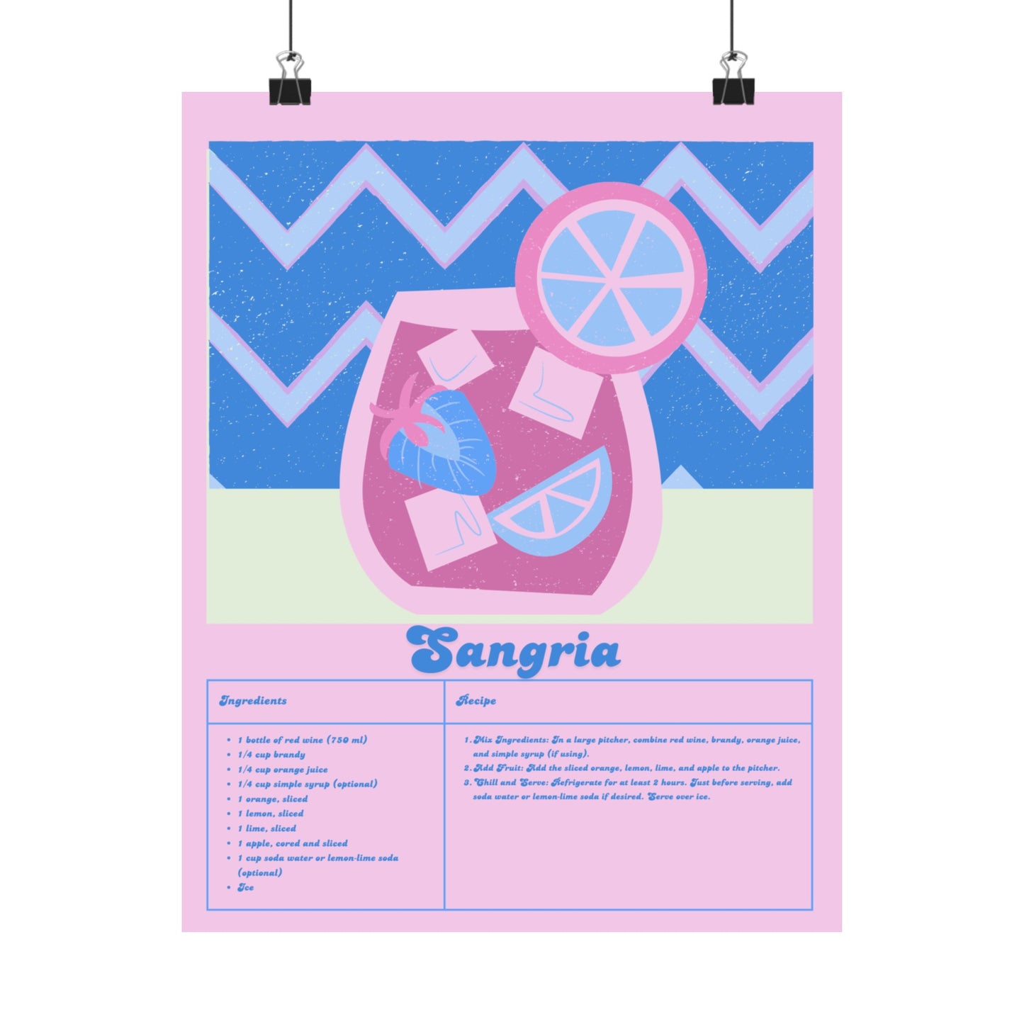 Sangria Illustration Vertical Poster