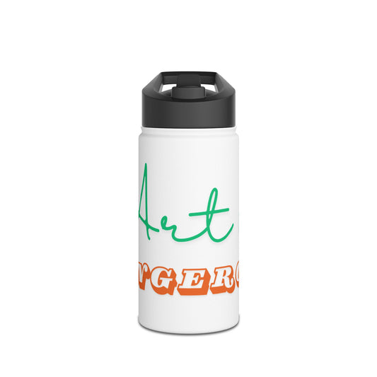 Make Art in White Stainless Steel Water Bottle, Standard Lid