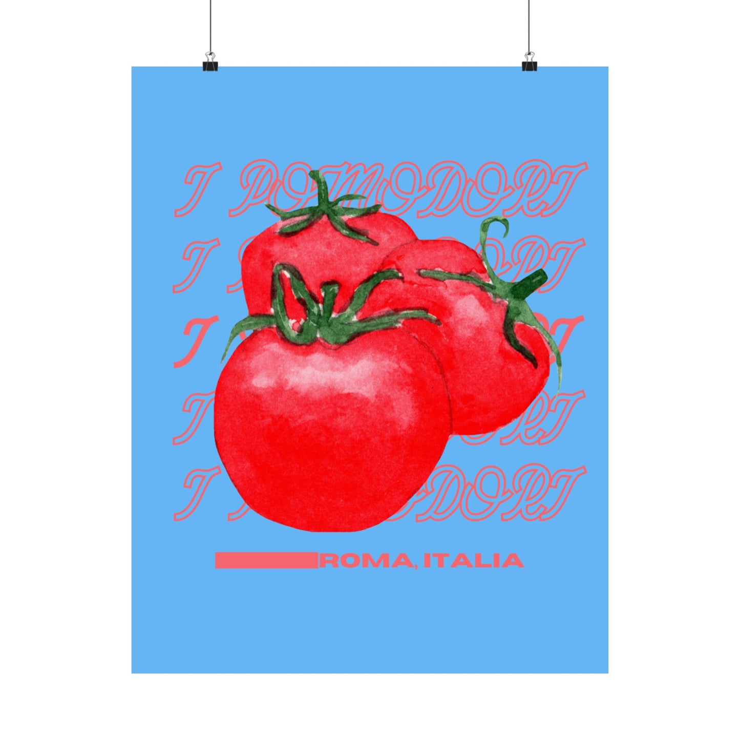 Tomatoes, Rome Italy Illustration Vertical Poster