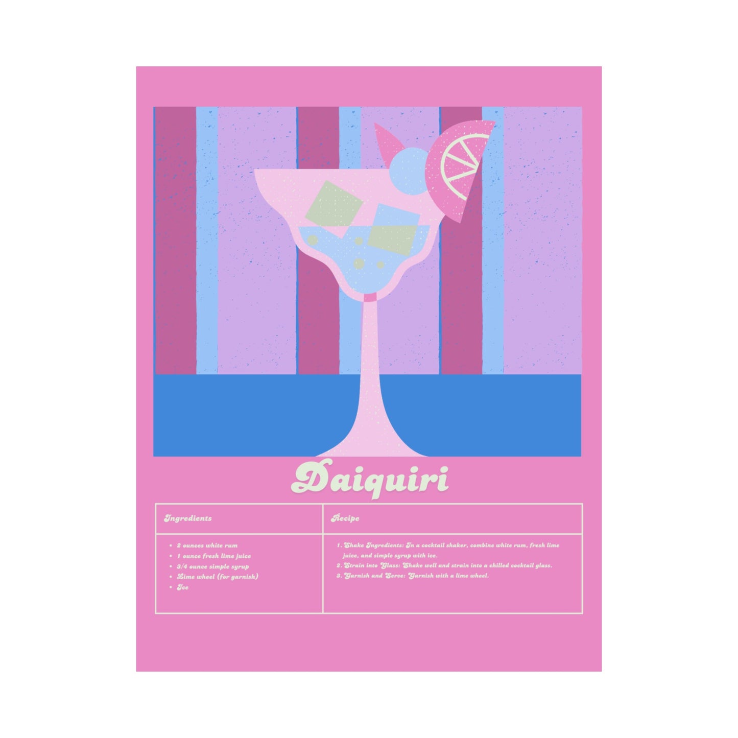 Daiquiri Illustration Vertical Poster