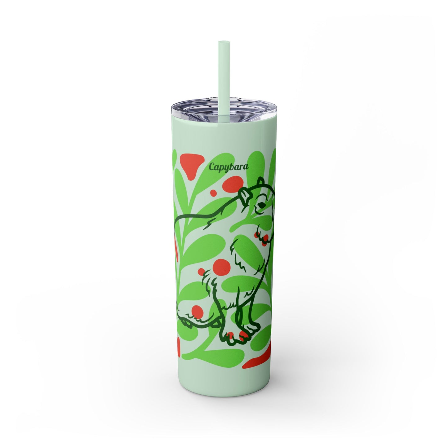 Capybara Skinny Tumbler with Straw, 20oz