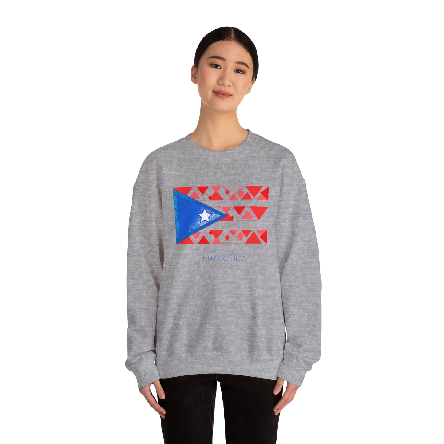 Sudadera unisex con cuello redondo y mezcla pesada Modern Puerto Rico