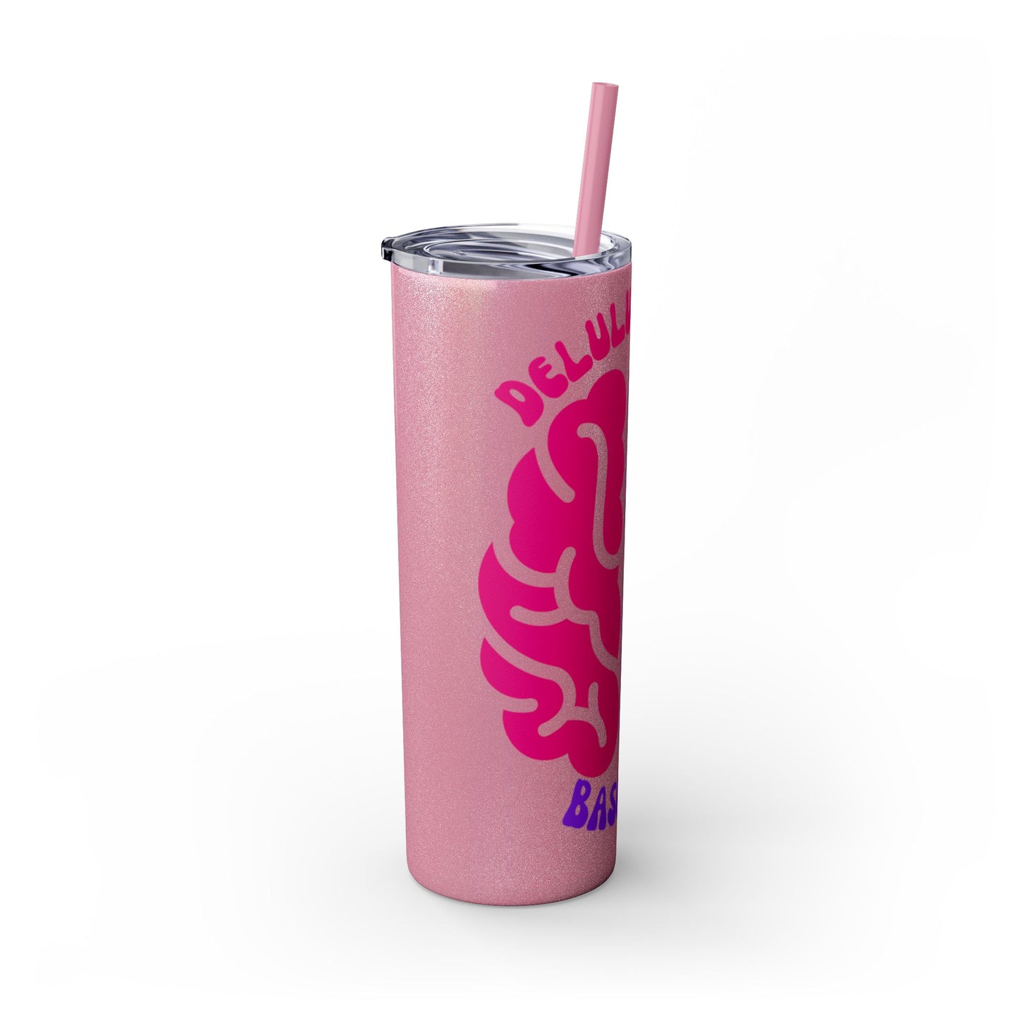 Delulu is My Baseline Tumbler with Straw, 20oz