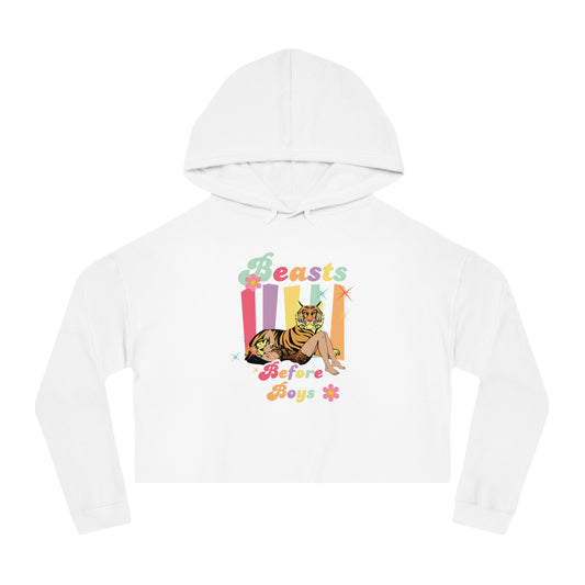 Breasts Before Boys Women’s Cropped Hooded Sweatshirt