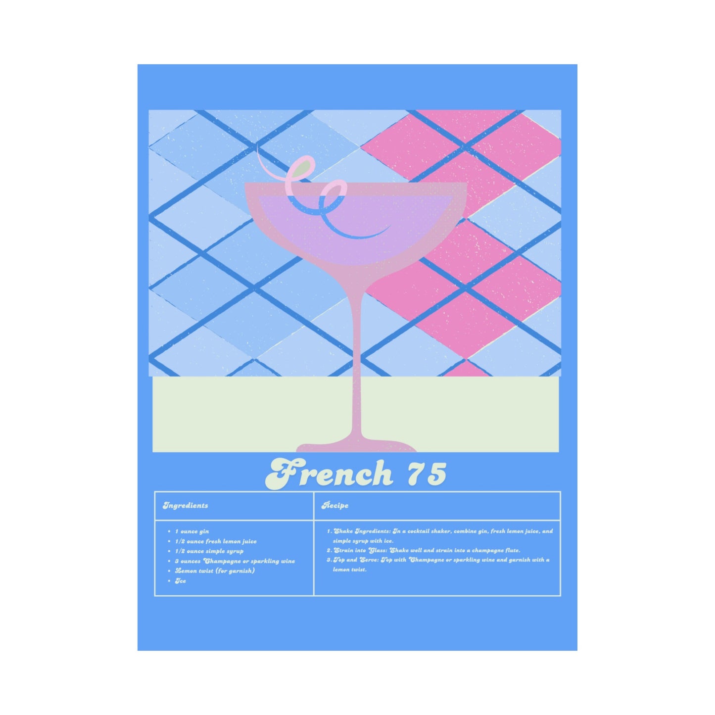 French 75 Illustration Vertical Poster