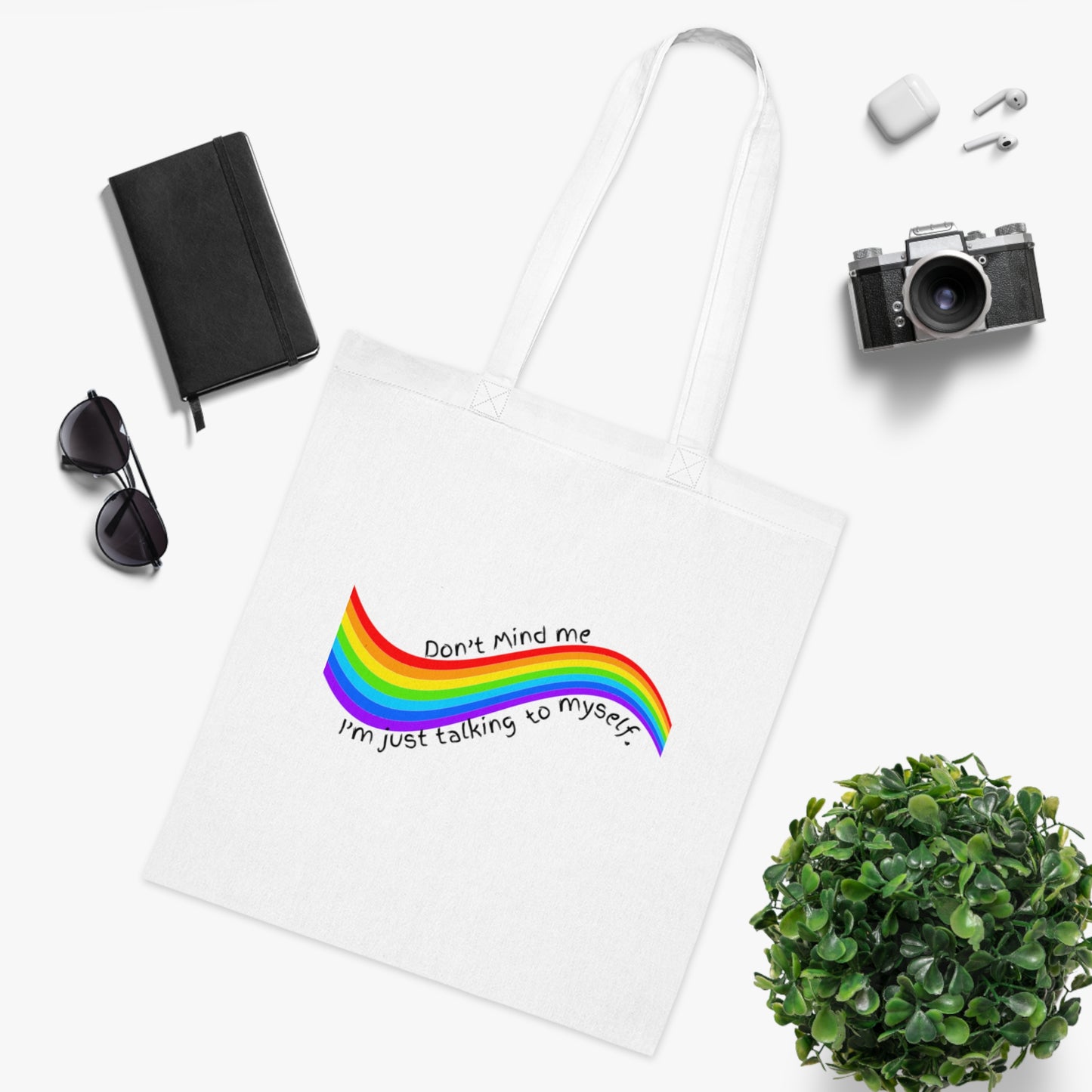 Talking to Myself Rainbow Tote Bag EU