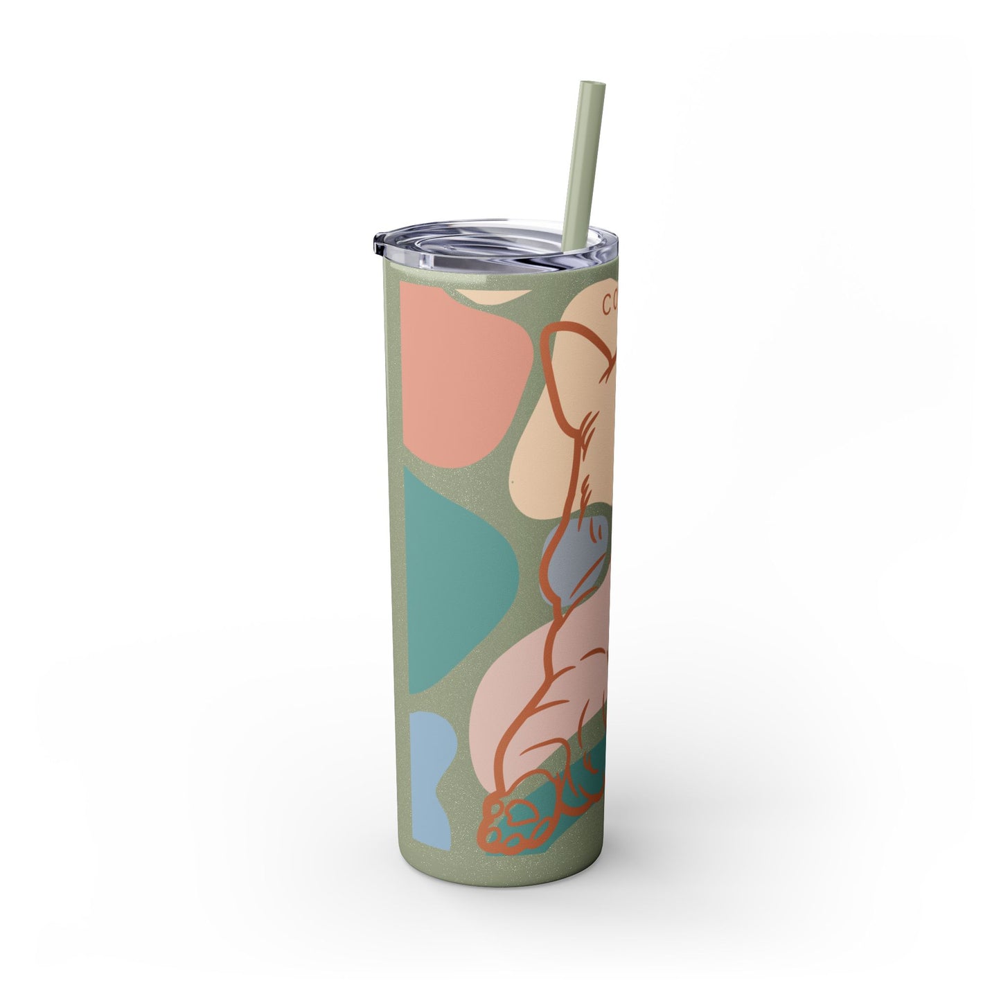 Cute Corgi Rump Skinny Tumbler with Straw, 20oz