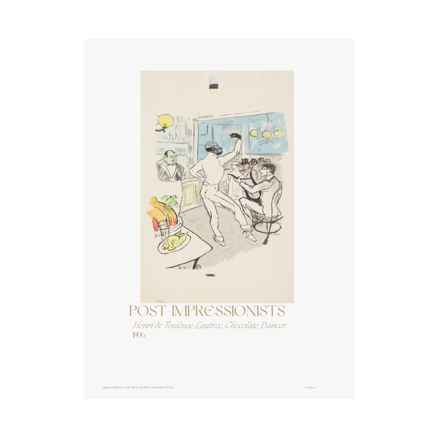 Henri de Toulouse-Lautrec, Chocolate Dancer 1896 Vertical Poster