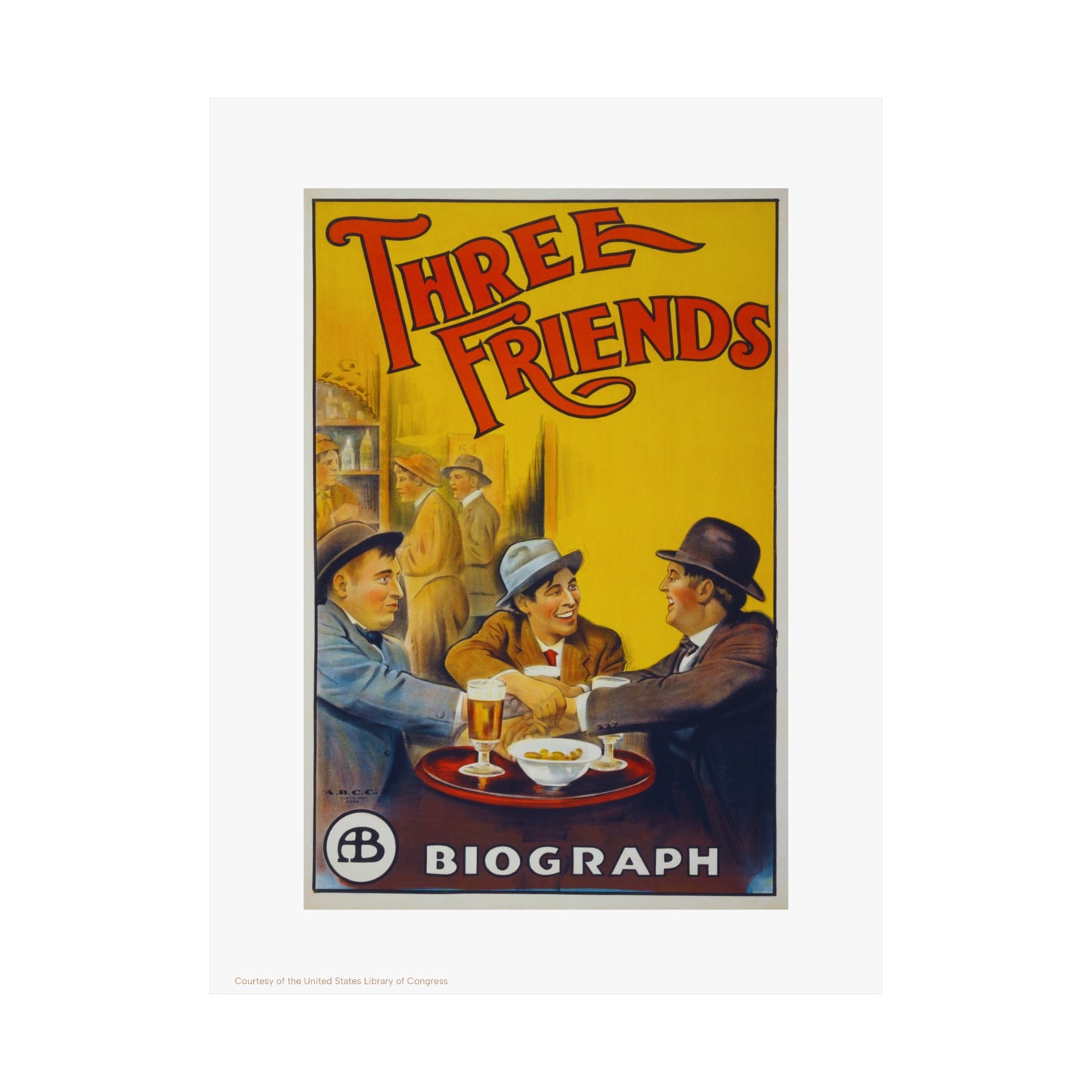 Three Friends Illustration Vertical Poster