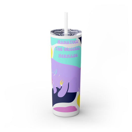 The Original Mermaid Manatee Tumbler with Straw, 20oz