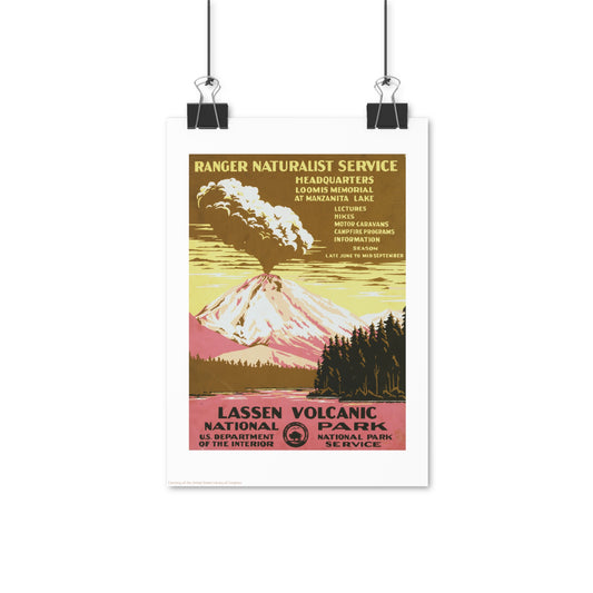 Lassen Volcanic National Park Illustration Vertical Poster EU