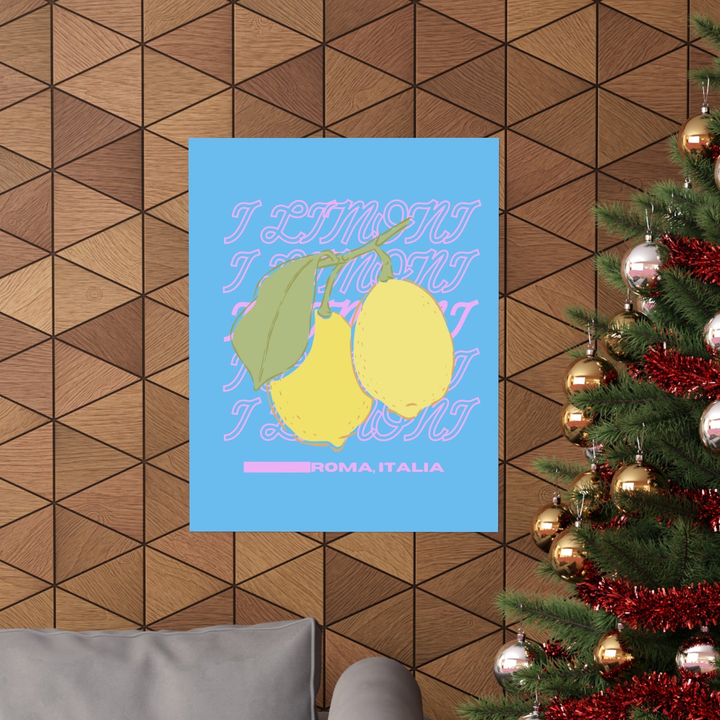 Lemons, Rome Italy Illustration Vertical Poster