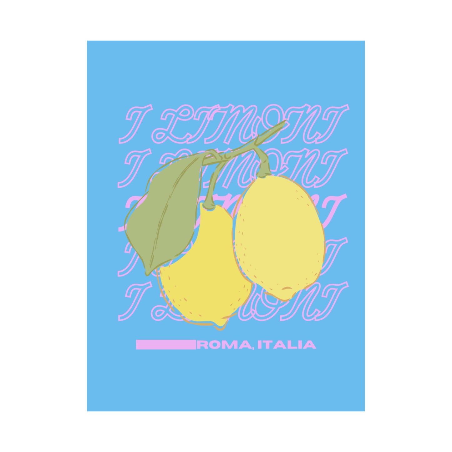 Lemons, Rome Italy Illustration Vertical Poster