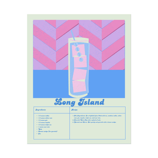 Long Island Illustration Vertical Poster SMALL EU