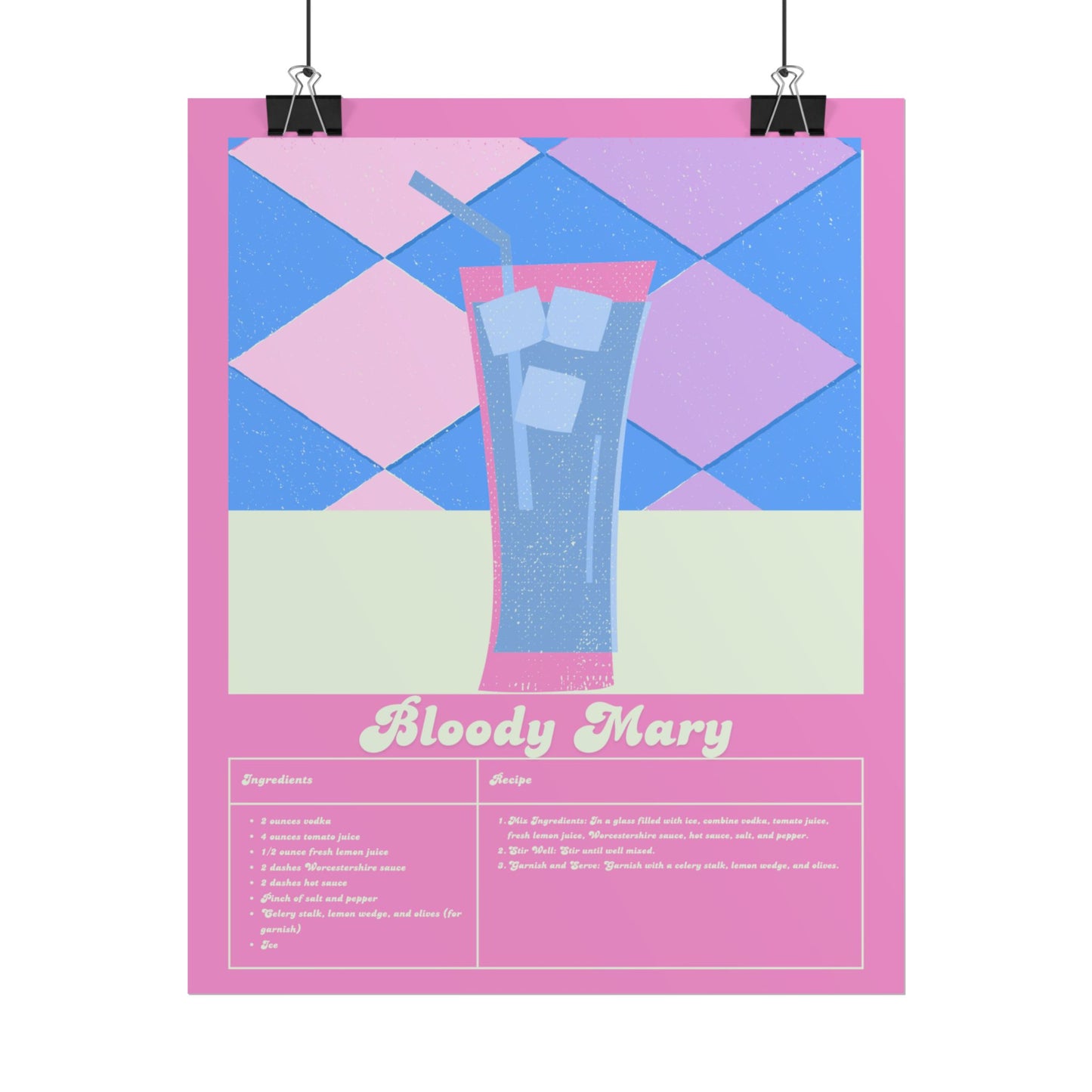 Bloody Mary Illustration Vertical Poster SMALL EU