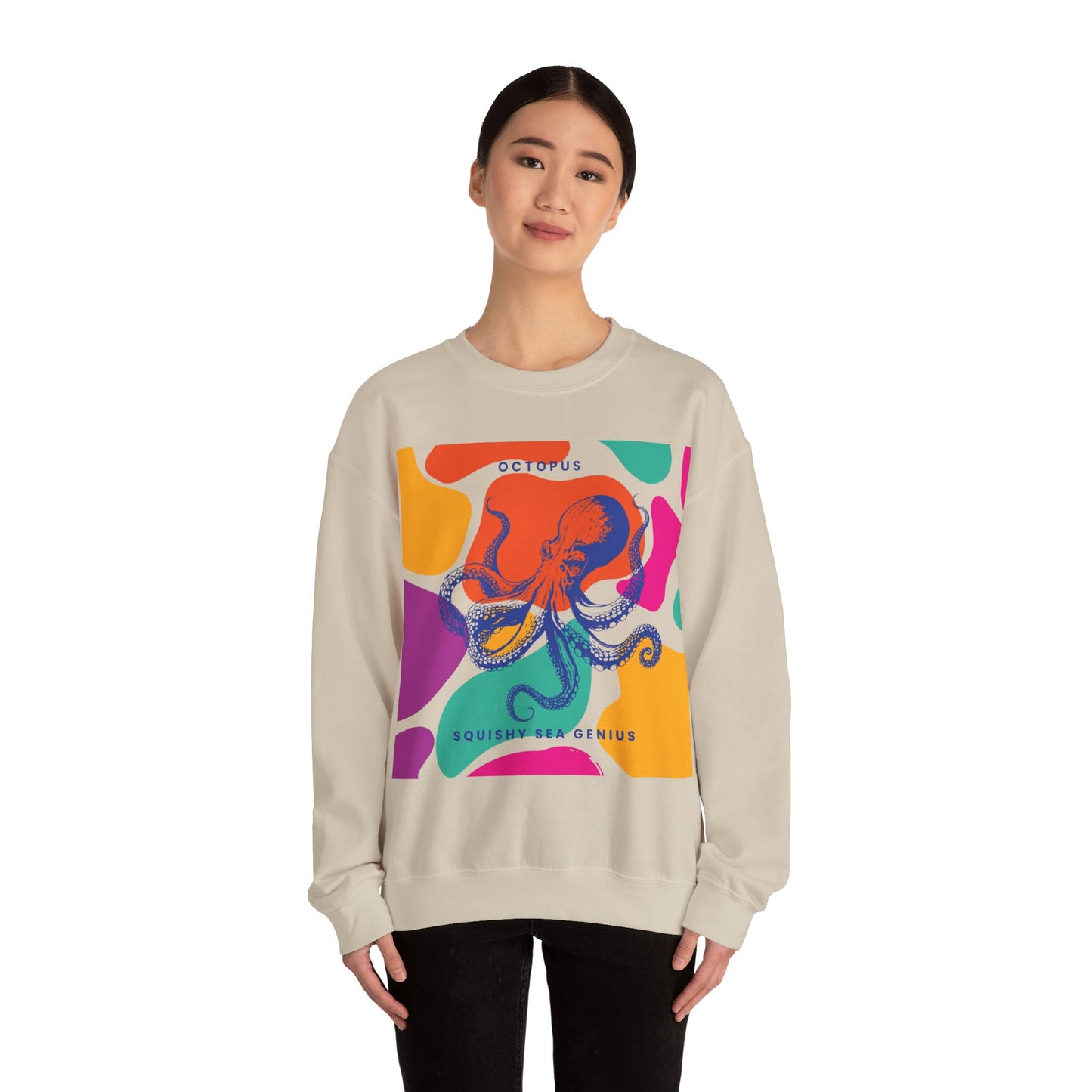 Squishy Sea Genius Octopus Unisex Heavy Blend™ Crewneck Sweatshirt Eu