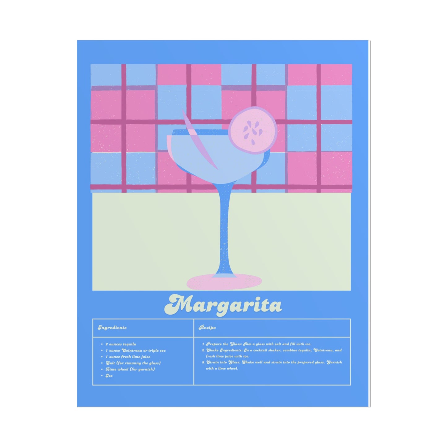 Margarita Illustration Vertical Poster SMALL EU