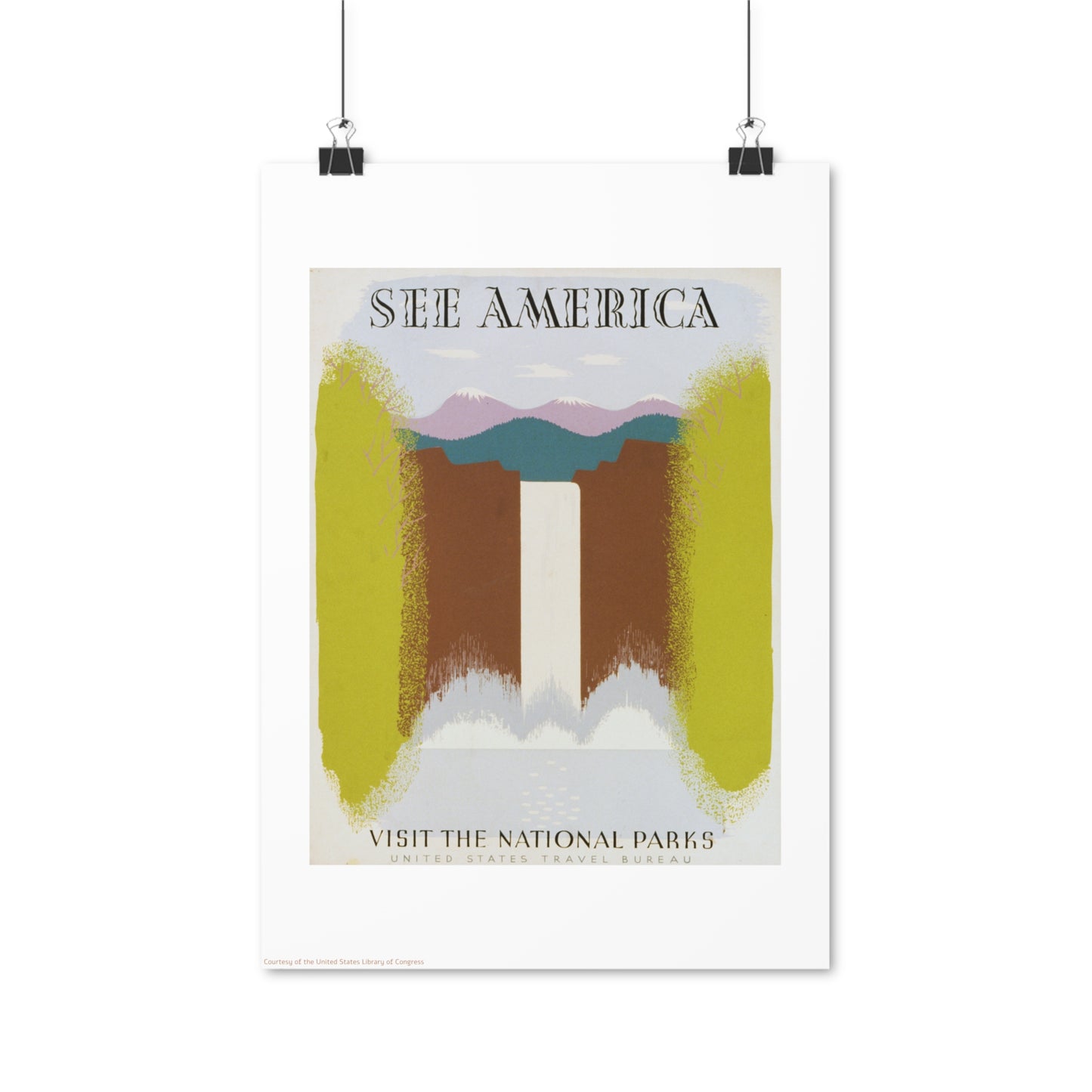 See America Illustration Vertical Poster EU