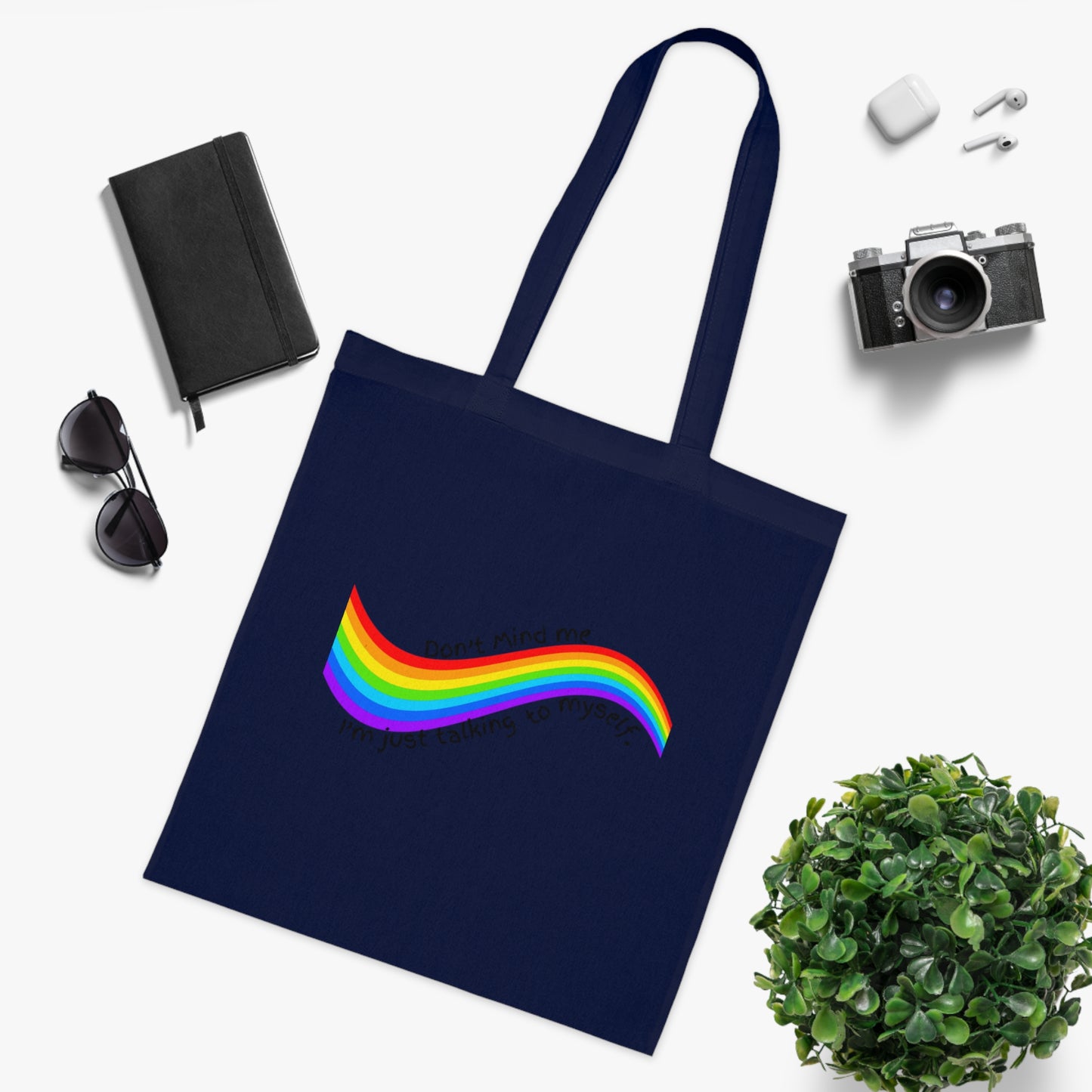 Talking to Myself Rainbow Tote Bag EU