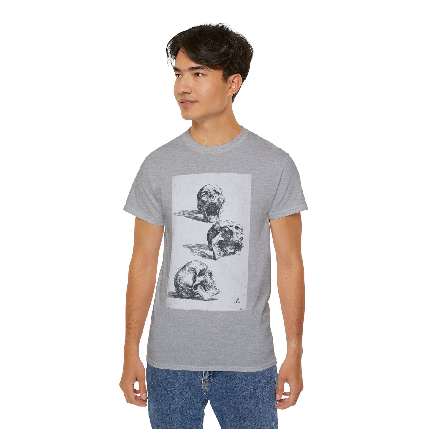 Three Human Skulls Salvator Rosa 1662 Unisex Ultra Cotton Tee EU