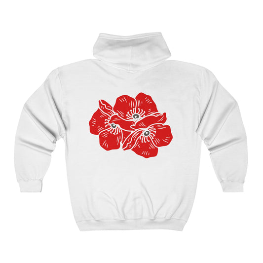 Poppies Unisex Heavy Blend™ Full Zip Hooded Sweatshirt EU