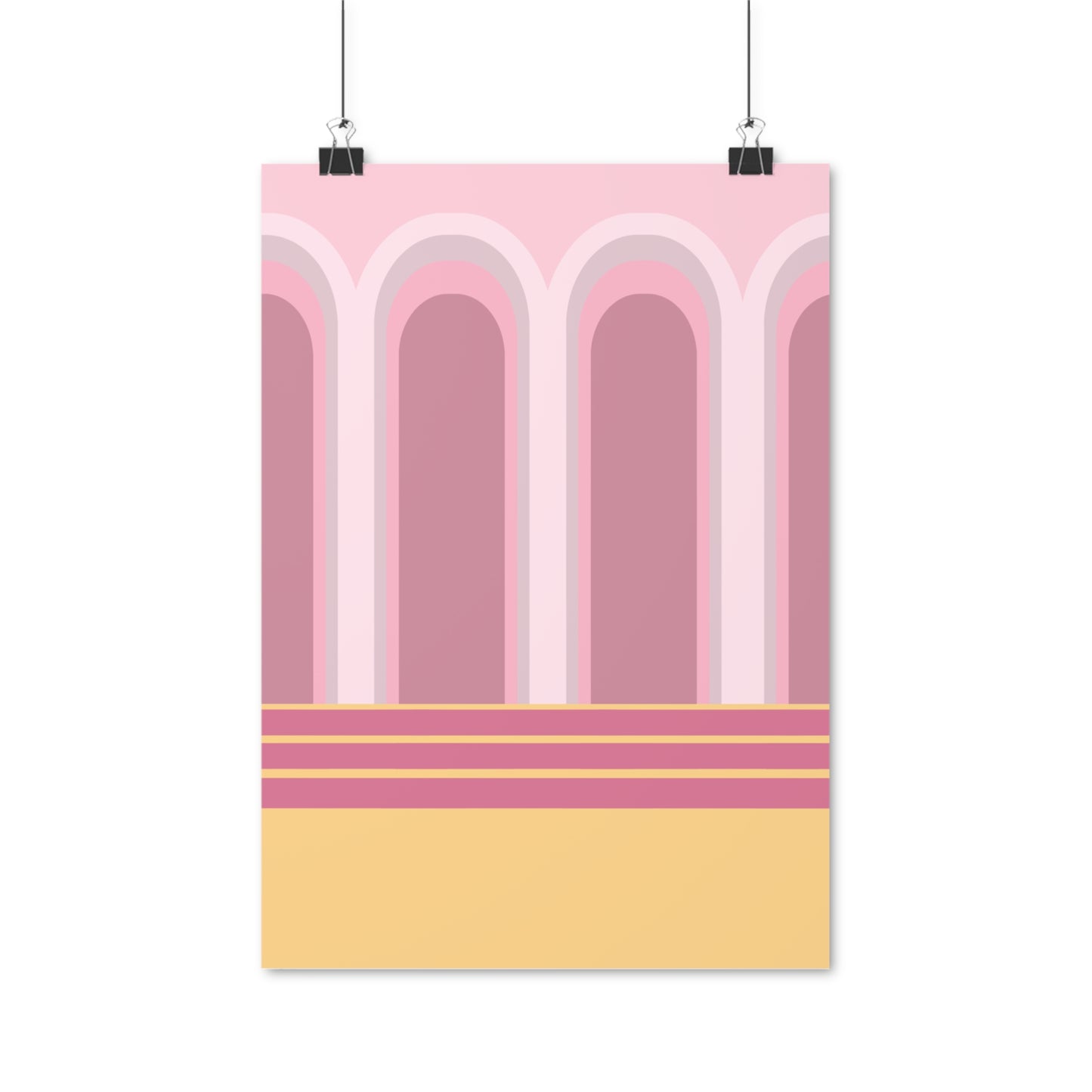 Arches in Rose Illustration Vertical Poster EU