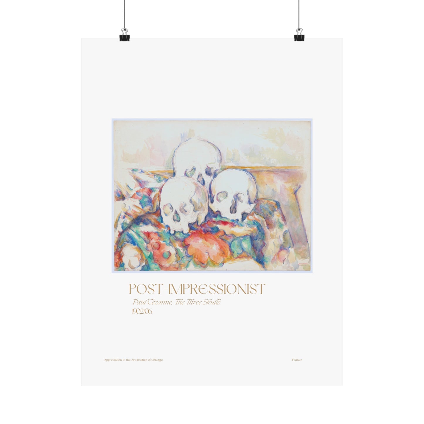 Paul Cézanne, The Three Skulls 1903/06 Vertical Poster