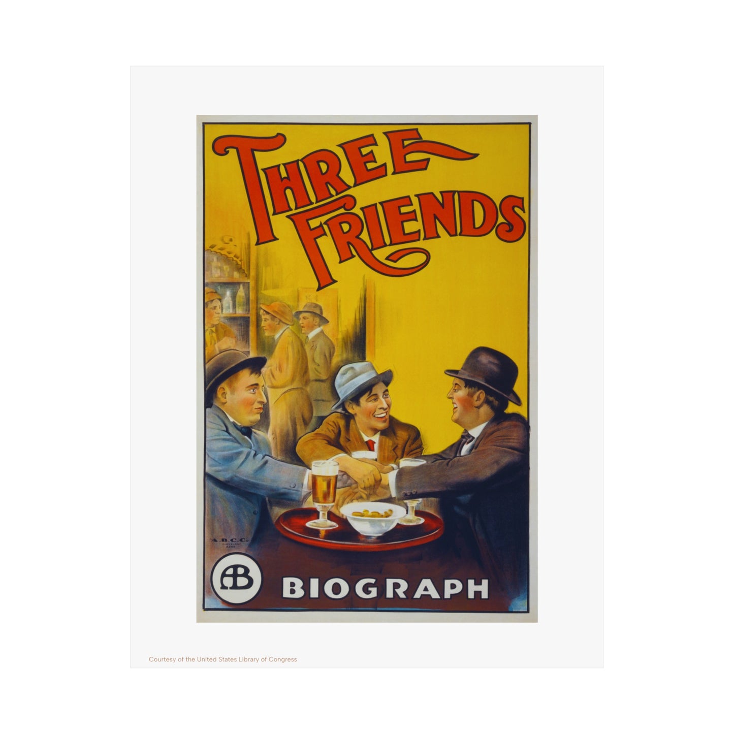 Three Friends Illustration Vertical Poster