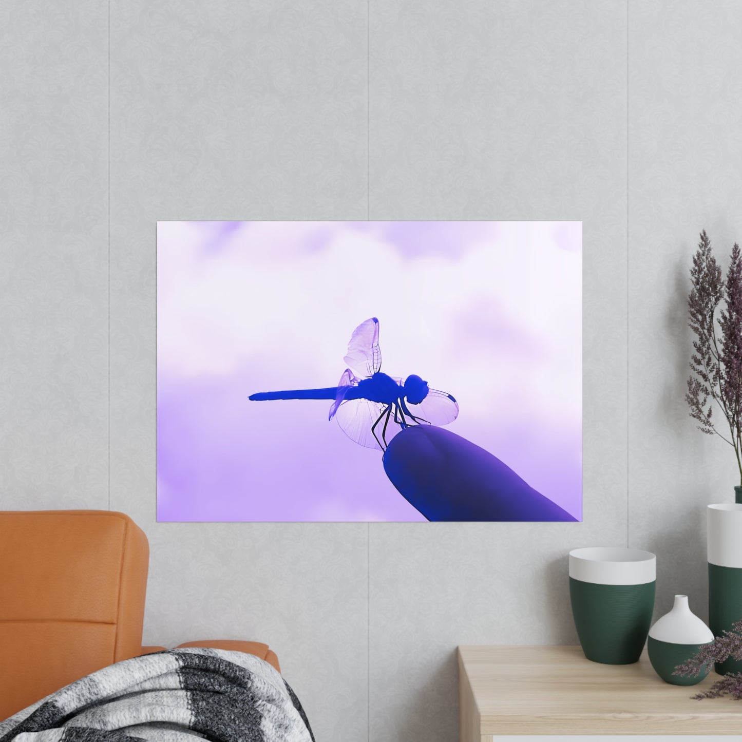 Dragonfly Violet Matte Photograph Horizontal Posters EU