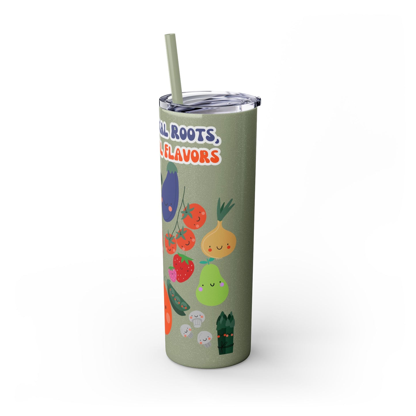 Vaso con pajita, 20 oz, raíces locales y sabores locales 