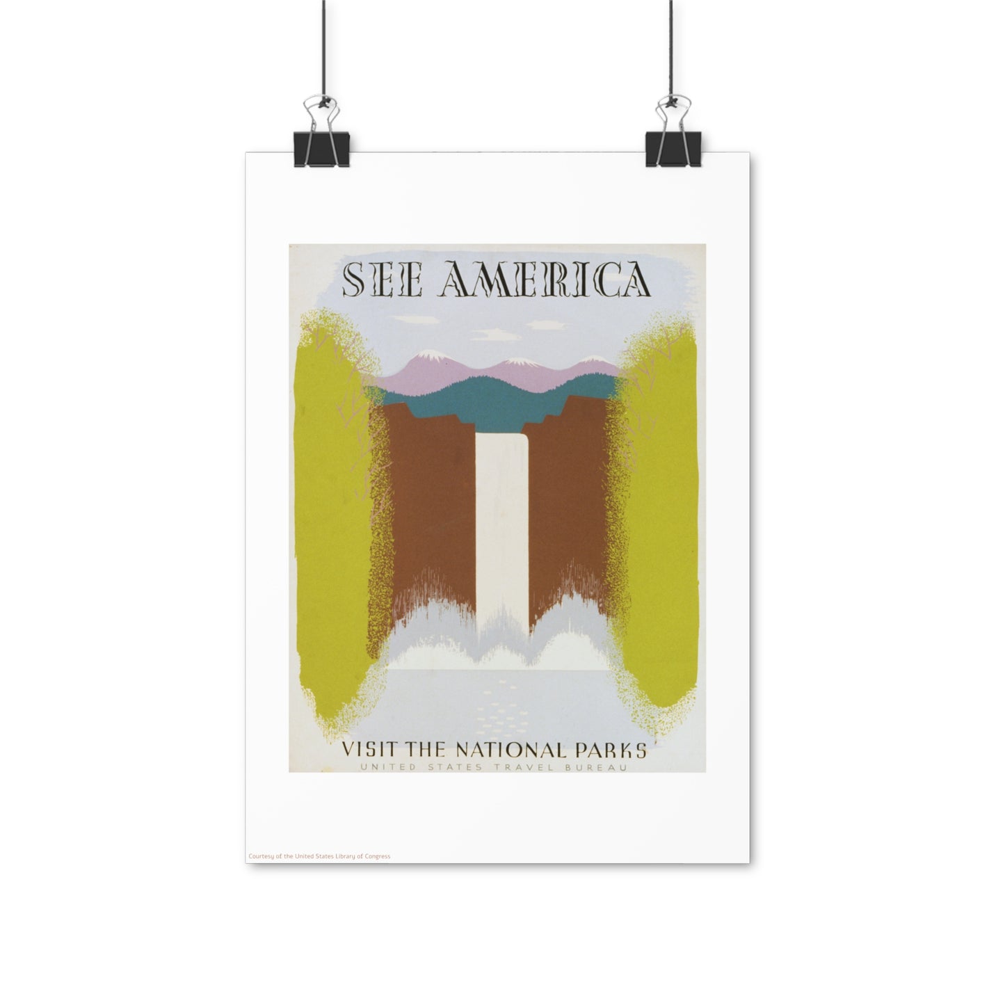 See America Illustration Vertical Poster EU